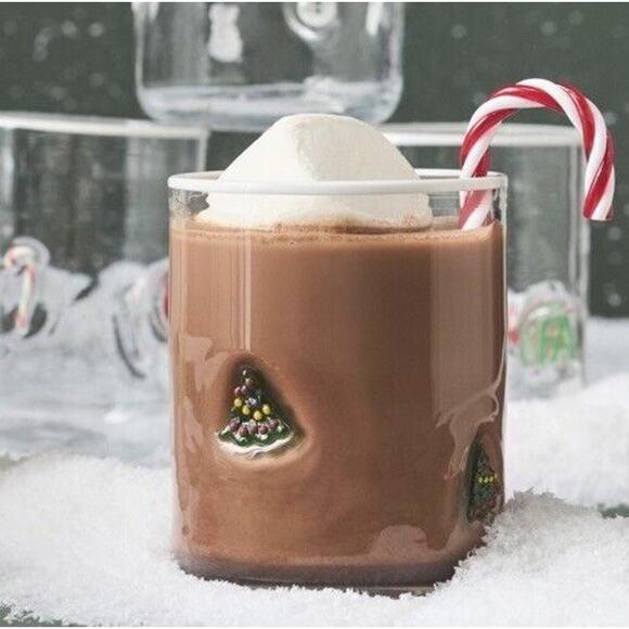 Anthropologie Other - Anthropologie Festive Icon Juice Glass Christmas Tree Single Glass